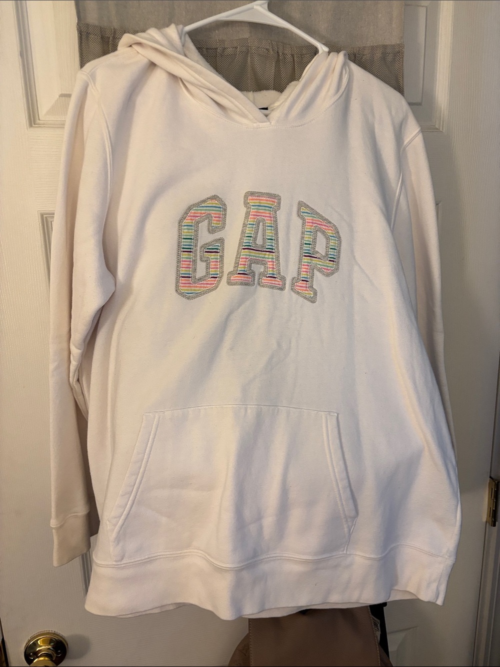 GAP Hoodie with Multicolor Pastel Logo - Light Cream